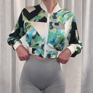 Vintage Silk camo bomber by This is a Love Song